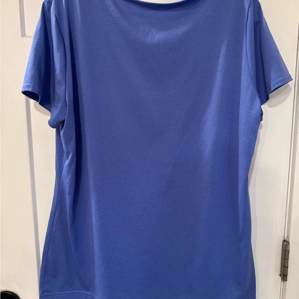 NWT Eddie Bauer Womens Size M Blue Travex Short Sleeve Top Shirt Activewear Tee